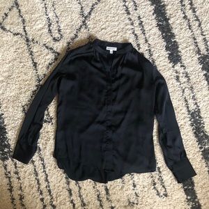 Black Silky Prologue Button Down